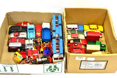 Lot 297 - Corgi Various Unboxed Models including Tri-deck car transporter, Chitty-Chitty Bang-Bang, US...