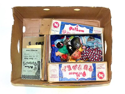 Lot 321 - Pelham Puppets Four Boxed Examples SM Minstral, Schoolmaster (lacks hat) Punch glove puppet and...