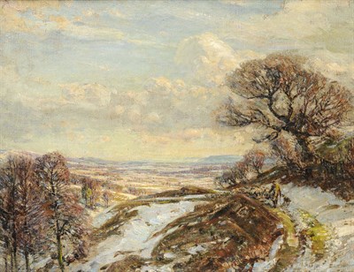 Lot 1066 - Herbert Royle (1870-1958) Dales Landscape in Winter Signed, oil on canvas, 59cm by 75.5cm