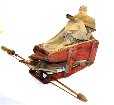 Lot 13 - Aero Broadcast Seed Sower DLK of wooden construction and painted in red with black lining/lettering