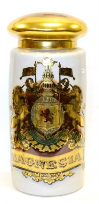 Lot 24 - Lynch & Co, London Large Reverse Decorated Glass Chemists Jar with arms of Charles II and motto...