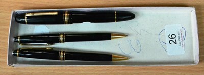 Lot 26 - Mount Blanc Meisterstuck  Pen And Pencil Set consisting of Fountain pen No.149, Ballpoint pen...