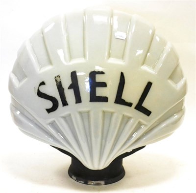 Lot 42 - Shell Glass Petrol Pump Globe 'fat' shell form with black lettering  on both sides 20";, 51cm...