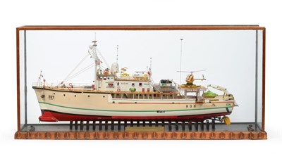 Lot 44 - Scratch Built Model Of MV Calypso the British Mark 1 Class Minesweeper converted in 1950 to be...