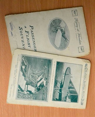 Lot 47 - Flying At Hendon - Passenger Flight Souvenir a pair of folded card certificates commemorating...