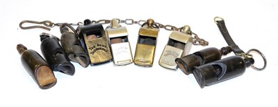 Lot 71 - Railway Whistles Cambrian Railway brass Thunderer; L&NER and GNR both white metal Thunderers; L&NER