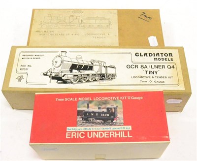 Lot 204 - Gladiator Models O-Gauge Unmade Kit 0-8-0 GCR Class 8A/LNER Q4; Geo. Norton 4-4-0 MR/LMS/BR...