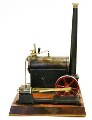 Lot 222 - Carette Live Steam Stationary Engine consisting of horizontal boiler mounted on plain stand...