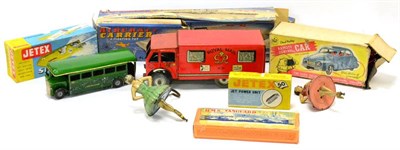 Lot 234 - Mettoy GR Royal Mail 6-Wheel Van (G-F, but lacks mechanism) Minic Greenline half-cab coach (F)...