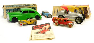 Lot 235 - Mettoy No.810 C/w Jowett Javelin diecast model in green (E-G box F-G, but stamped ";Cream";) Schuco