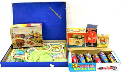 Lot 238 - Technofix Traffic Control Game in plain blue card box (G-E box G-F) together with assorted...