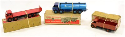 Lot 286 - Dinky Three Boxed Commercials 503 1st Foden flat with tailboard, red (F-G box G-F) 504 1st...