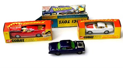 Lot 313 - Corgi TV Related Models 391 James Bond Ford Mustang (E box G-F, label worn) 201 The Saint Volvo...