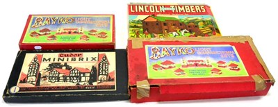 Lot 348 - Bayko Two Light Construction Sets No.5 and No.1 together with a Tudor Minibrix set and a...