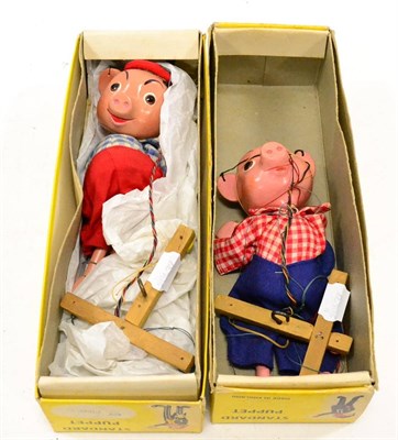 Lot 353 - Pelham Puppets Pinky And Perky (Pinky E-G box G, Perky G-E, in incorrect box) (2)