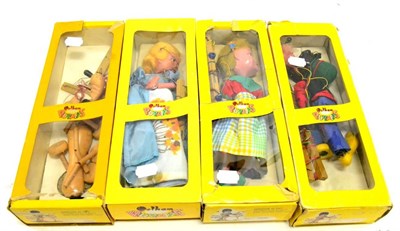 Lot 378 - Pelham Puppets Four Character Puppets In Window Boxes SL4 Cinderella, SL2 Gretel (in correct boxes)