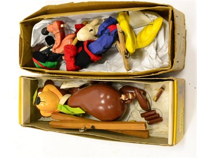 Lot 386 - Pelham Puppets Goofy (E-G, in plain card box for Donald Duck G-F) and Yogi Bear (G, but arms...