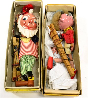 Lot 391 - Pelham Puppets Noddy And Big Ears (Noddy G, cloths faded, box F-G with no identifying stamp;...