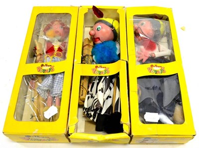 Lot 396 - Pelham Puppets Six Puppets In Window Boxes Gypsy, Nurse, Sailor, Tyrolean Girl, Wicked Witch...