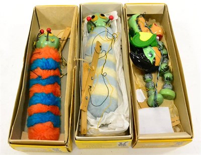 Lot 414 - Pelham Puppets Two A6 Caterpillars one orange/blue, the other blue/white (both E-G boxes G)...