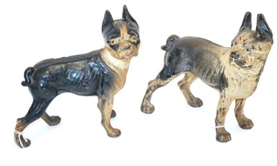 Lot 1003 - A Pair Of Cast Iron Boston Terrier Door Stops Early 20th Century both in standing pose 9.5";,...