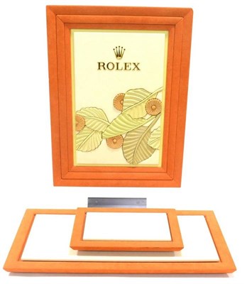 Lot 1016 - Rolex Shop Display Stand in three parts: backing with Rolex name & crown 25";, 64cm high and...