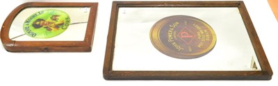 Lot 1028 - John Power & Son Limited Mirror with barrel logo to centre 16x21";, 41x54cm (G) together with a...