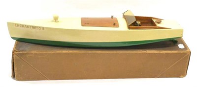 Lot 1037 - Unknown Maker (British?) Electric Speedboat Enchantress II constructed in wood and painted...