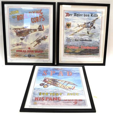 Lot 1042 - Phil May - Three Limited Edition WWI Aircraft Prints Signed Prints (i) Spad Sur tout Hispano...