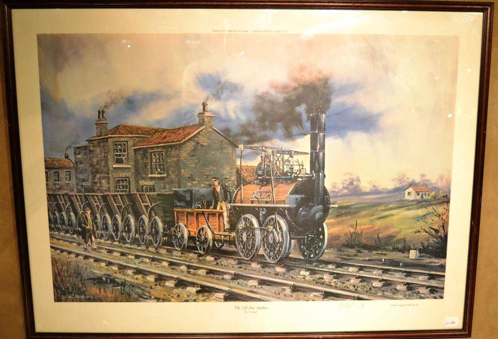 Lot 1047 - J E Wigston Print ";The 5:20 Thru Stockton"; (1975) signed by the artist and numbered 5/30,...