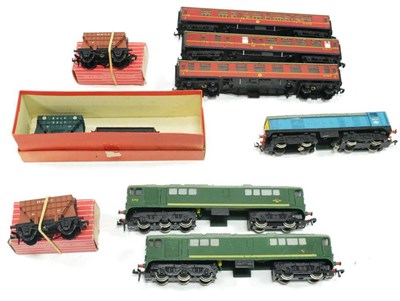 Lot 1060 - Hornby Dublo 2-Rail Locomotives And Rolling Stock including two CO-BO locomotives, two corridor and
