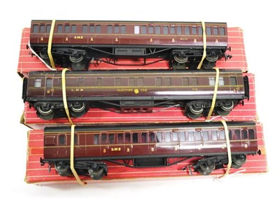 Lot 1079 - Anbrico Two LMS Suburban Compartment Coaches 1st/3rd 19234 and brake/3rd 20786 (both E, with labels