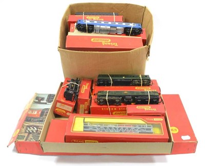 Lot 1083 - Triang OO Gauge Locomotives And Rolling Stock including R351 Electra BR 27000 (G-E, some foam...