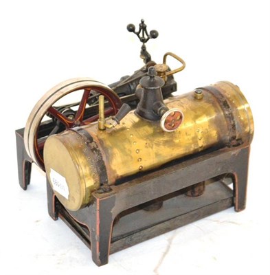 Lot 1121 - Bing Live Steam Engine consisting of horizontal boiler with pressed out rivets with whistle,...