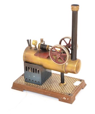 Lot 1123 - Bing Stationary Steam Engine consisting of single fixed cylinder mounted on top of boiler and...