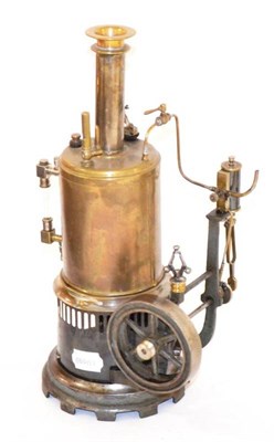 Lot 1125 - Carette 2318 Live Steam Engine c1895 consisting of vertical brass boiler with glass water...