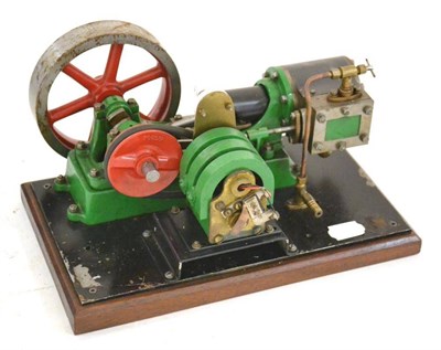 Lot 1138 - Kit/Scratch Built Live Steam Engine consisting of single horizontal fixed cylinder and flywheel...