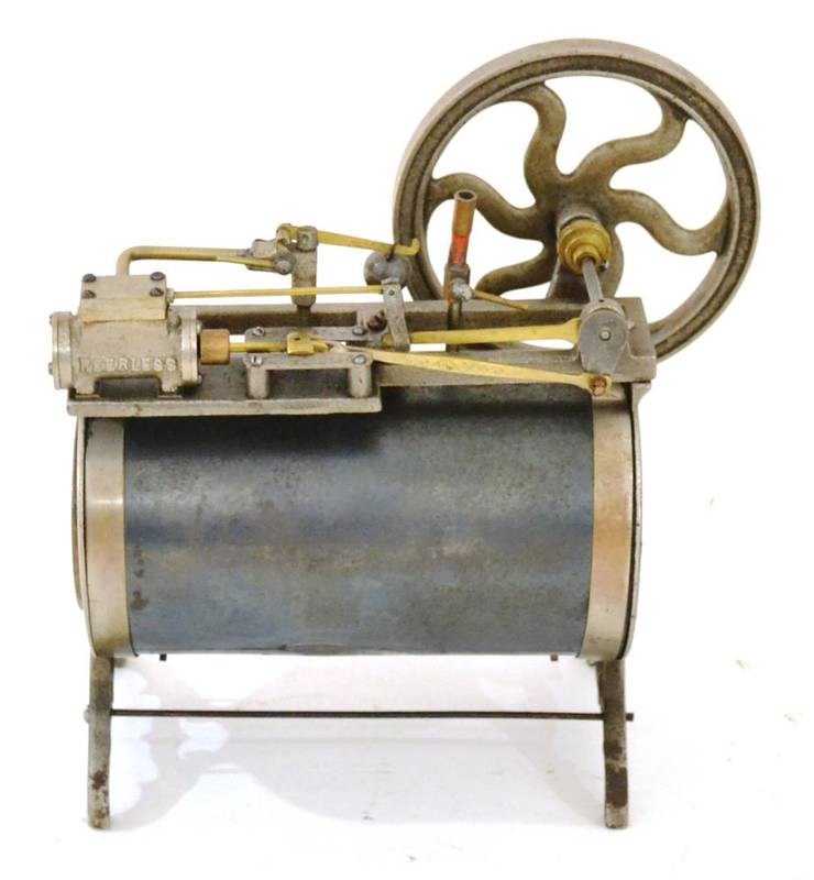 Lot 1148 - Peerless Stationary Steam Engine c1890 consisting of horizontal copper boiler with steel outer...
