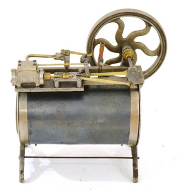 Lot 1148 - Peerless Stationary Steam Engine c1890 consisting of horizontal copper boiler with steel outer...