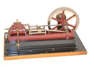 Lot 1165 - Stuart Victoria Stationary Steam Engine finished in burgundy and having slide valve chest on...