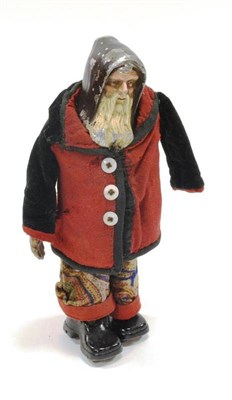 Lot 1183 - Ives Father Xmas clockwork figure with slush-cast head, cast hand and feet 10";, 26cm (G-F,...