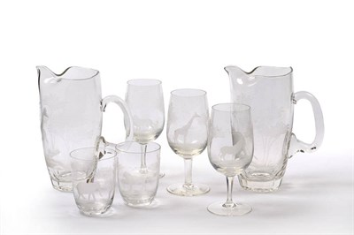 Lot 1130 - A Twenty-One Piece Suite of Drinking Glassware, retailed by Rowland Ward, circa 1955-65, comprising