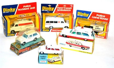 Lot 1206 - Dinky Emergency Vehicles 272 Police Accident Unit 277 Police Land Rover 268 Range Rover...