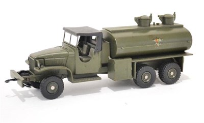 Lot 1217 - French Dinky 823 GMC Military Tanker with crests to tank sides and front winch (E)