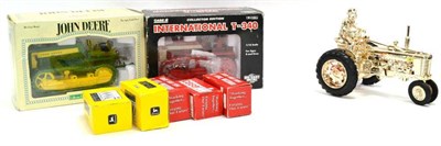 Lot 1260 - Various Diecast Tractors John Deere 430 Crawler, Case International T-340 (box F) two John...