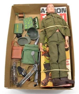 Lot 1272 - Palitoy Action Man  with moulded hair, in green uniform (G box F-G) together with various...