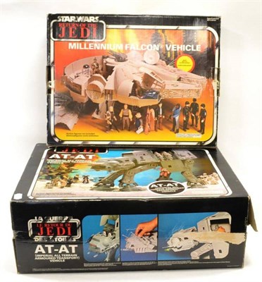 Lot 1277 - Star Wars (Return Of The Jedi) AT-AT And Millennium Falcon (both boxed) together with a Star...