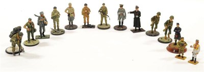 Lot 1290 - Berliner Zinnfiguren And Similar White Metal Figures depicting German and British WWII soldiers...