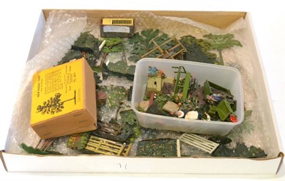 Lot 1301 - Britains Garden A Good Selection Of Items including hedges, stiles, trees, fences, some flower beds