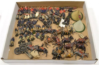 Lot 1307 - Britains RAMC Figures together with Mountain Artillery mules and gun, two tinplate tents and others